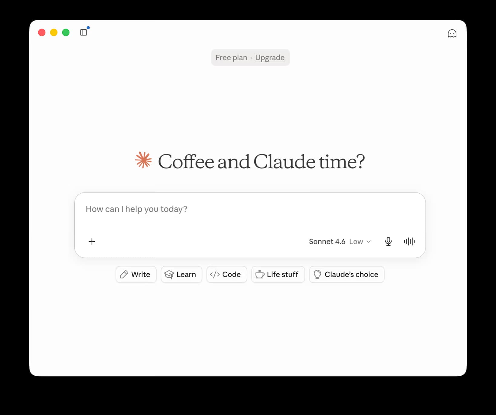 Claude interface with the Code option visible