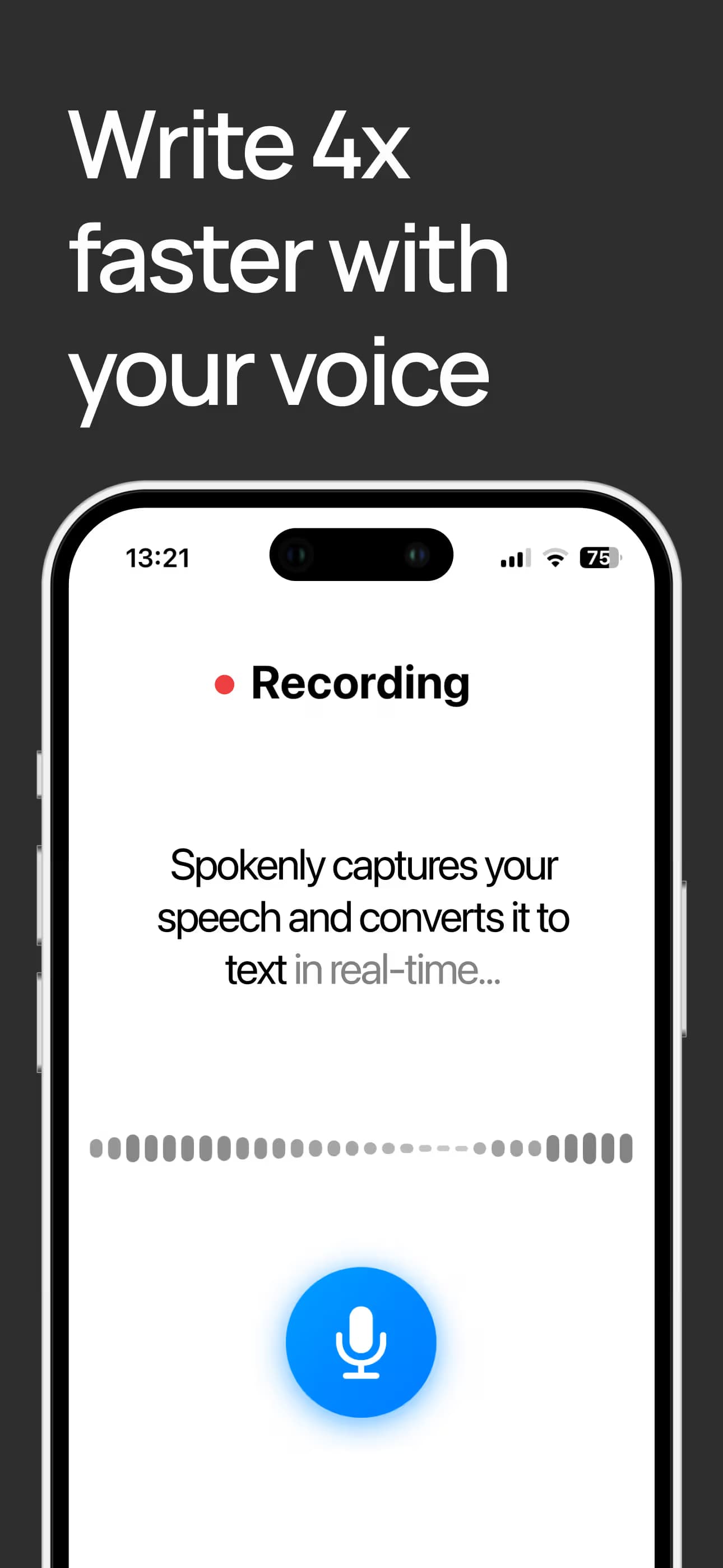 Write 4x faster with your voice