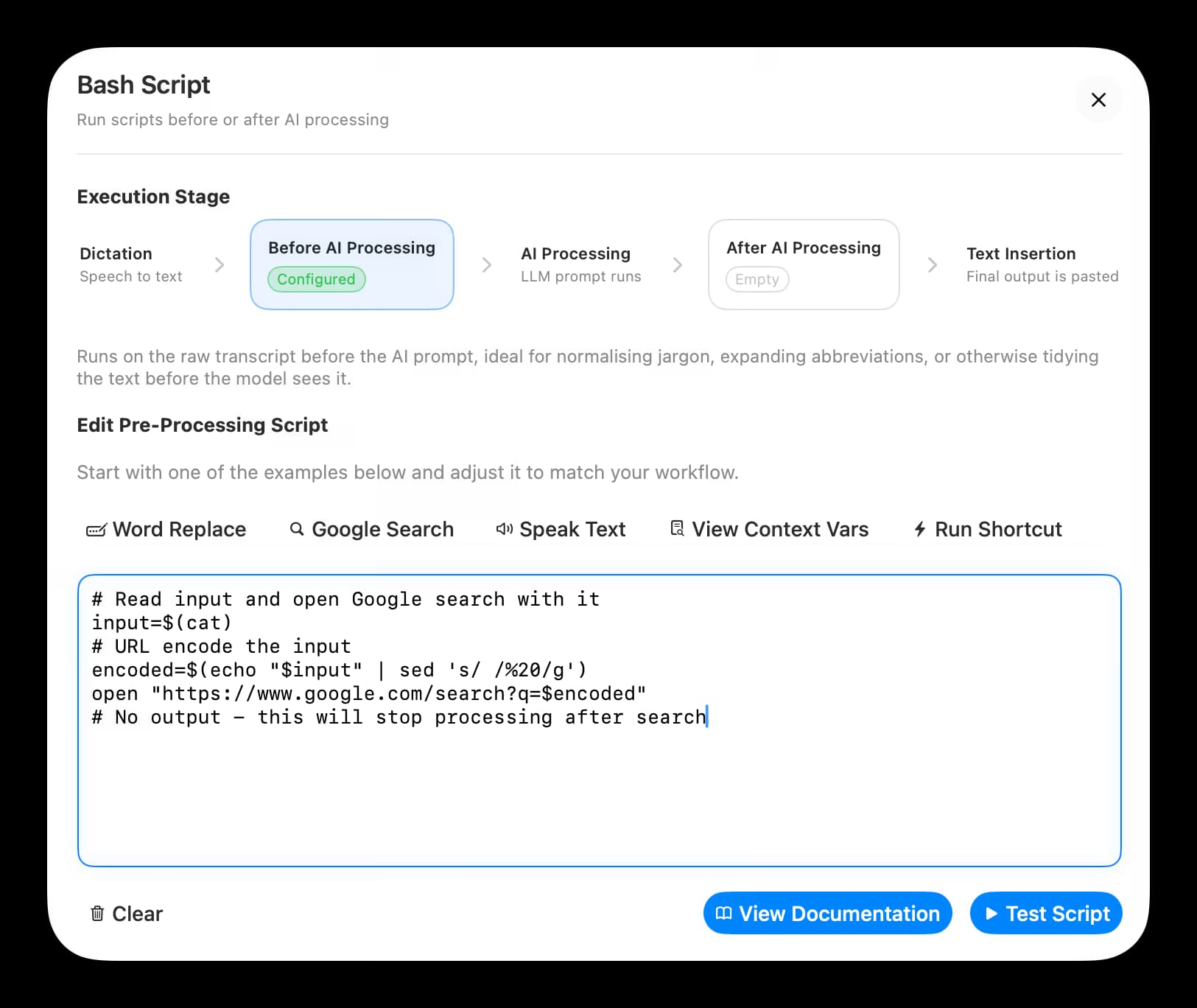Bash Script editor