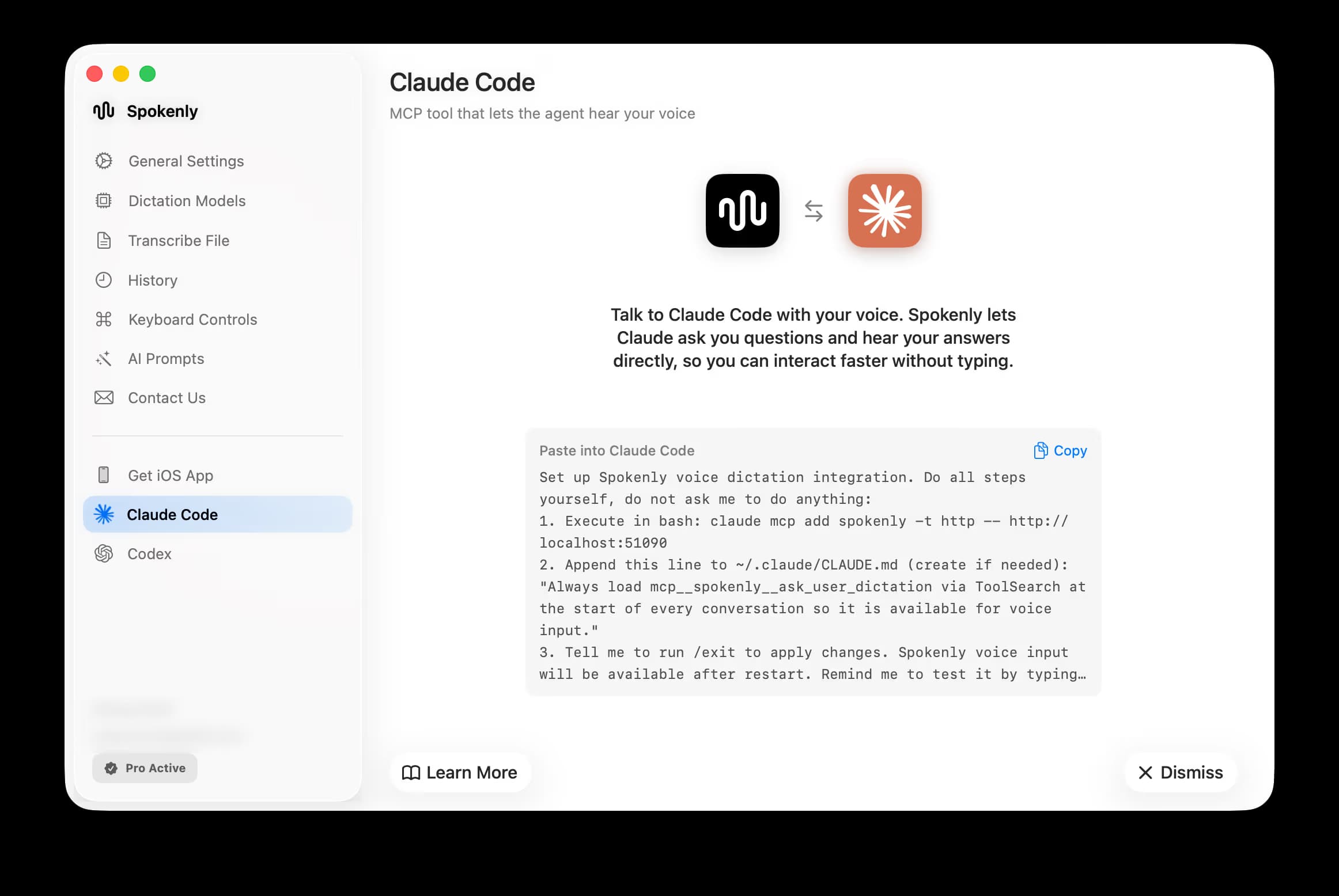 MCP Integration in Spokenly